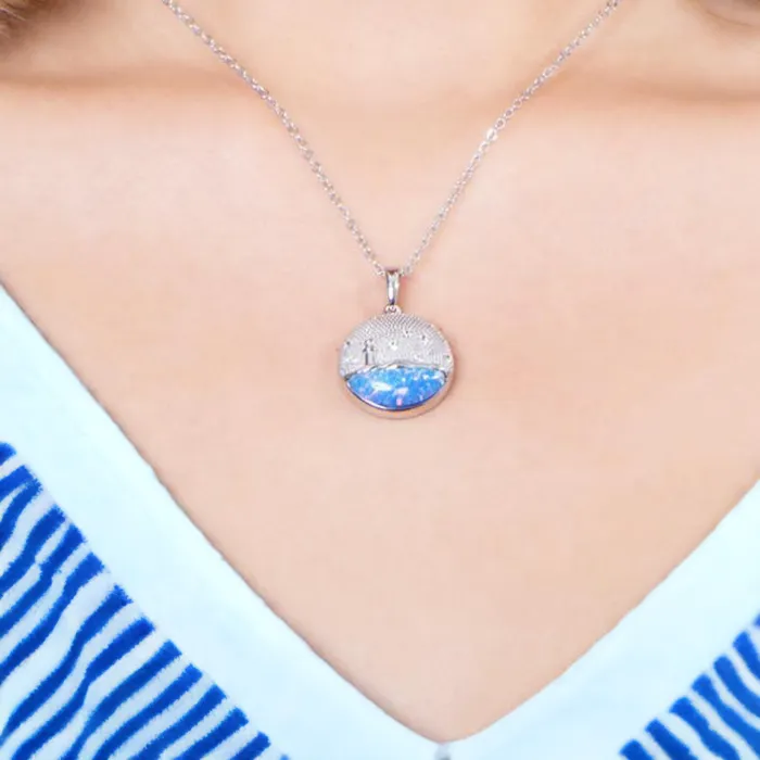 Opal Lighthouse Medallion Pendant