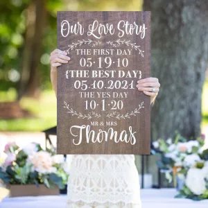 Our Love Story Wedding Sign