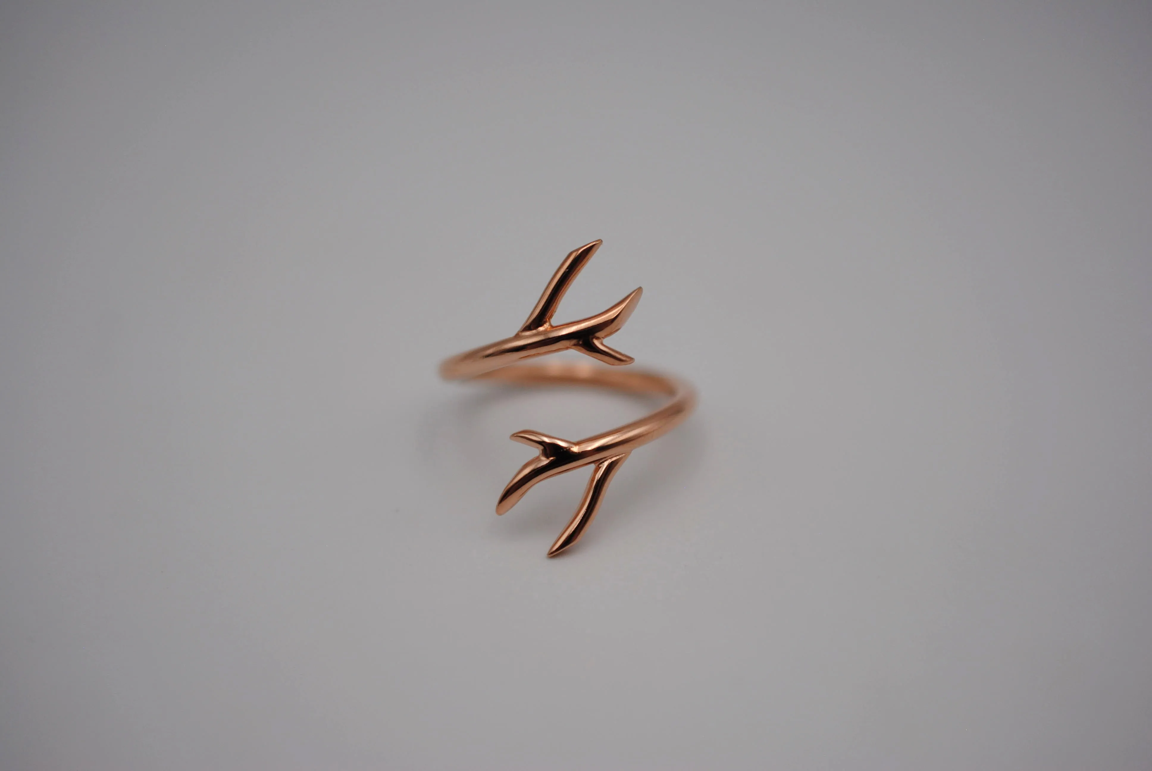 Outward Branch Rose Gold Roots Ring