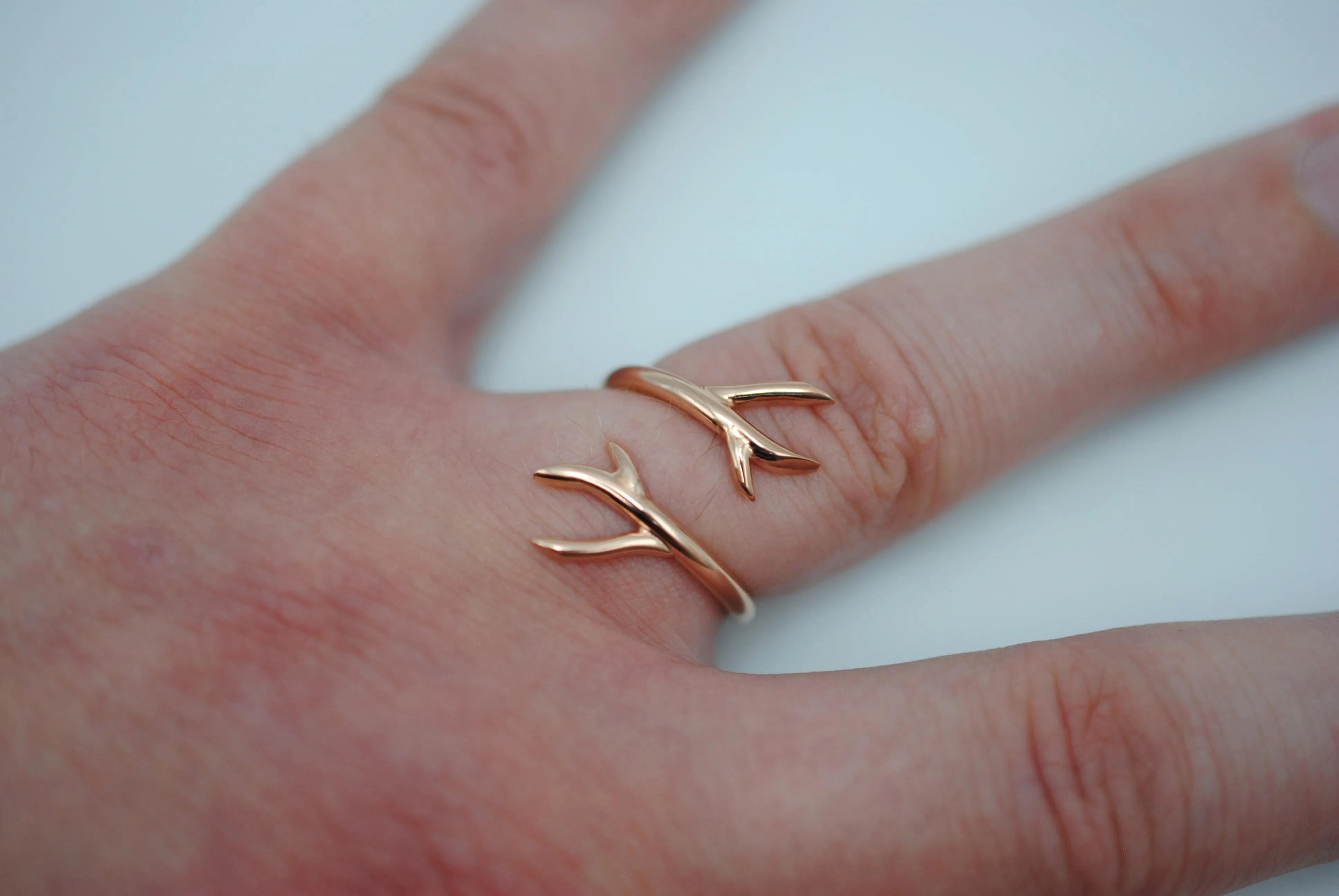 Outward Branch Rose Gold Roots Ring