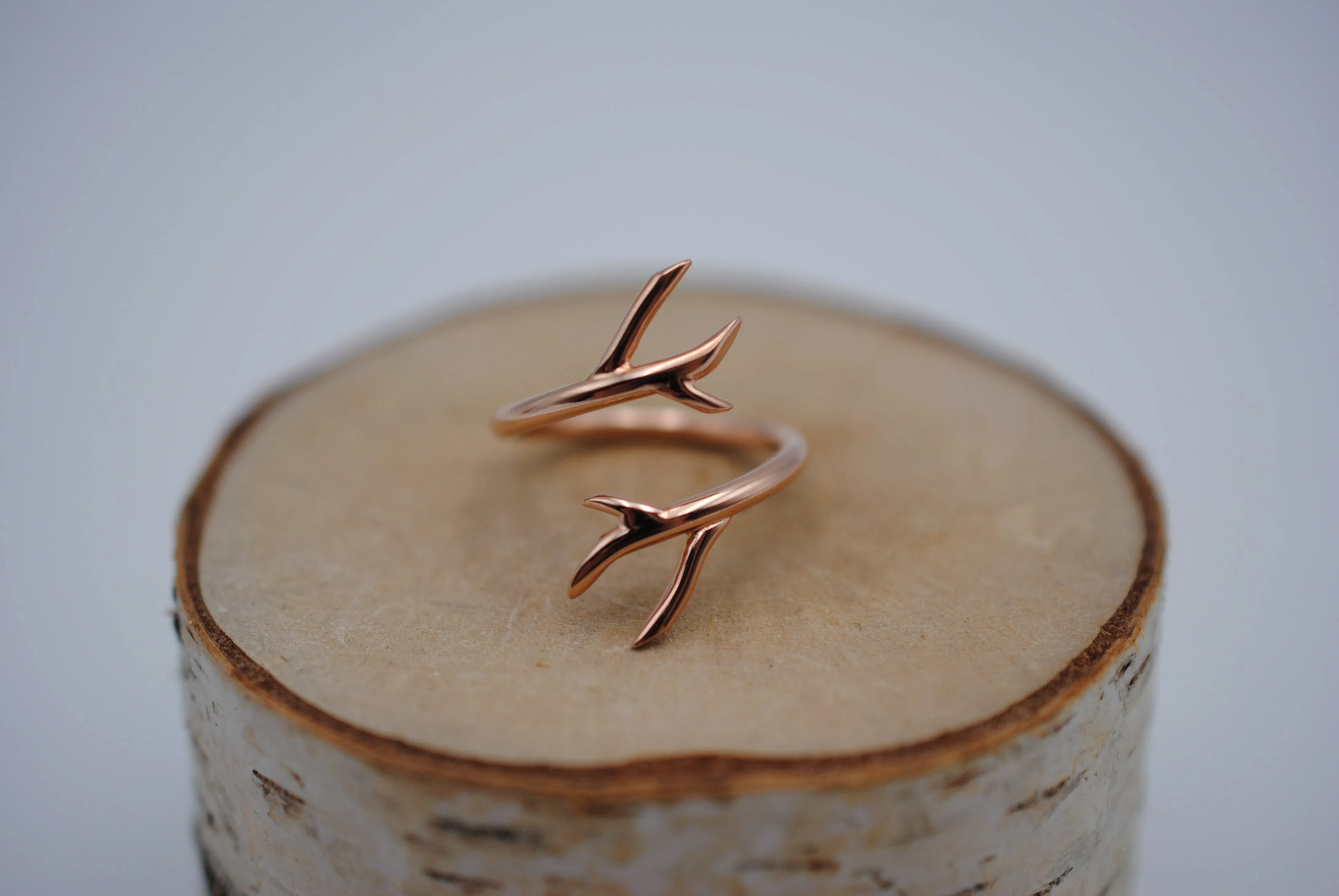 Outward Branch Rose Gold Roots Ring