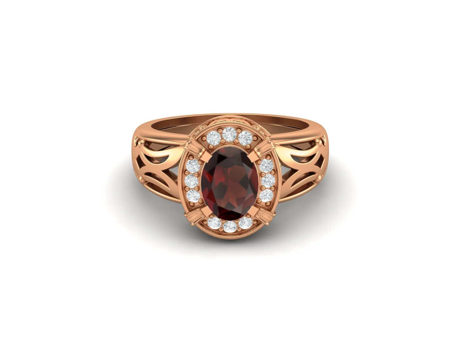 Oval Shaped Garnet Bridal Ring 0.74 Ct Oval Shaped Wedding Ring 925 Sterling Silver Promise Ring