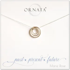 “Past Present Future” Sterling Silver Necklace on Personalized Jewelry Card
