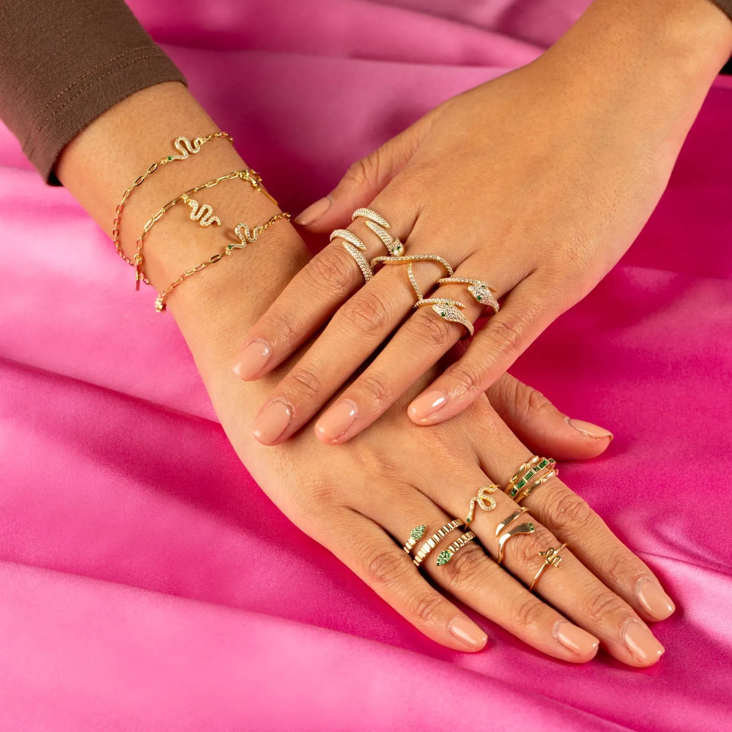 Pavé Dainty Snake Ring