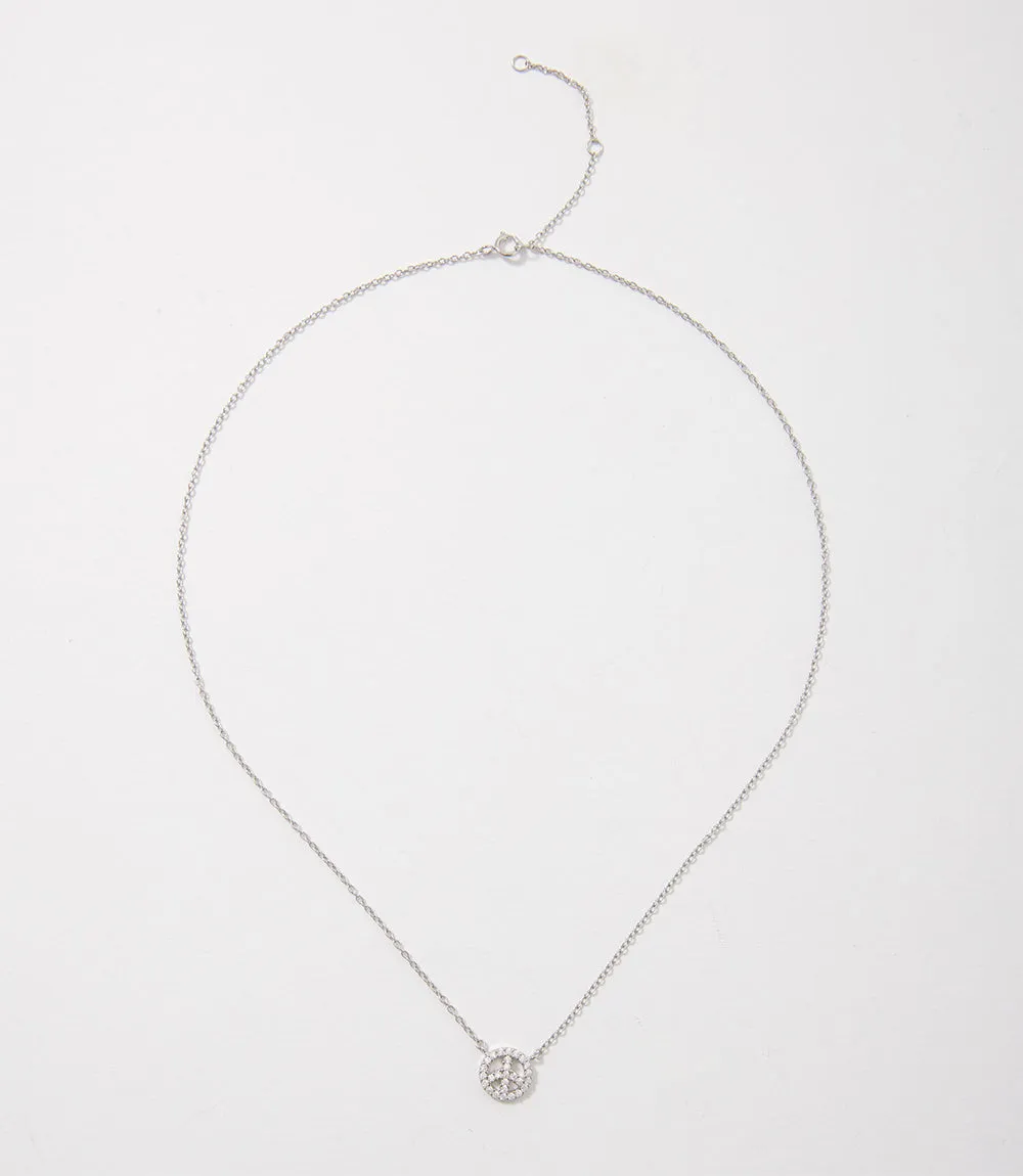 Pavé Peace Sign Necklace