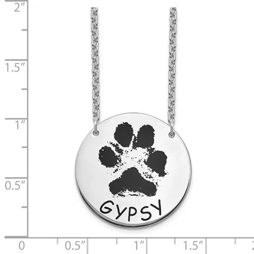 Paw Print with Name Necklace