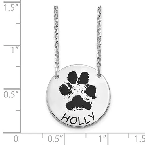 Paw Print with Name Necklace