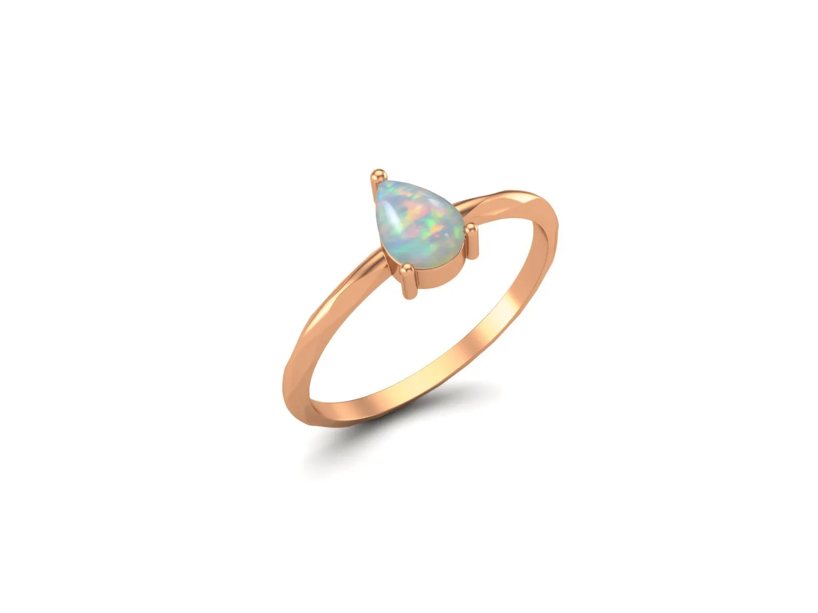 Pear Shaped Opal Engagement Ring Vintage Solitaire Bridal Anniversary Ring