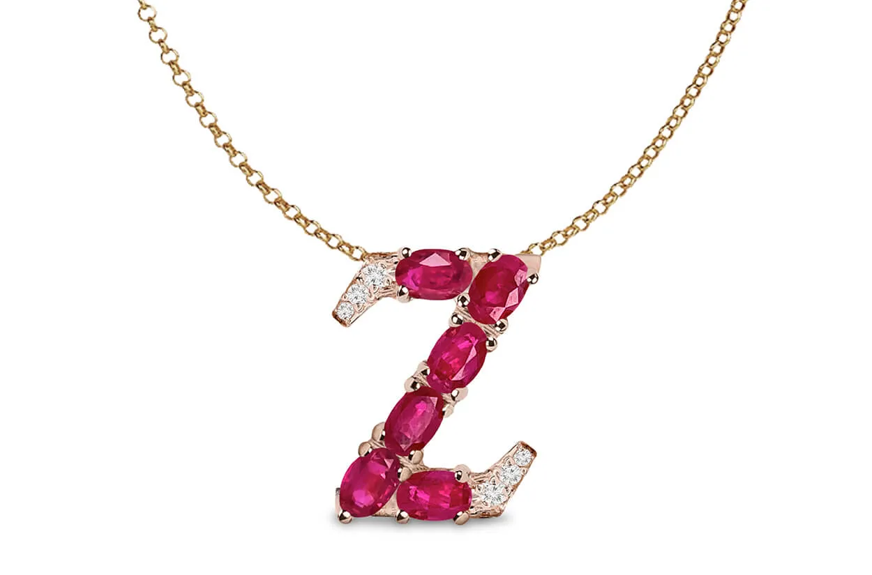 Pendant Letter Z Initial 18kt Gold