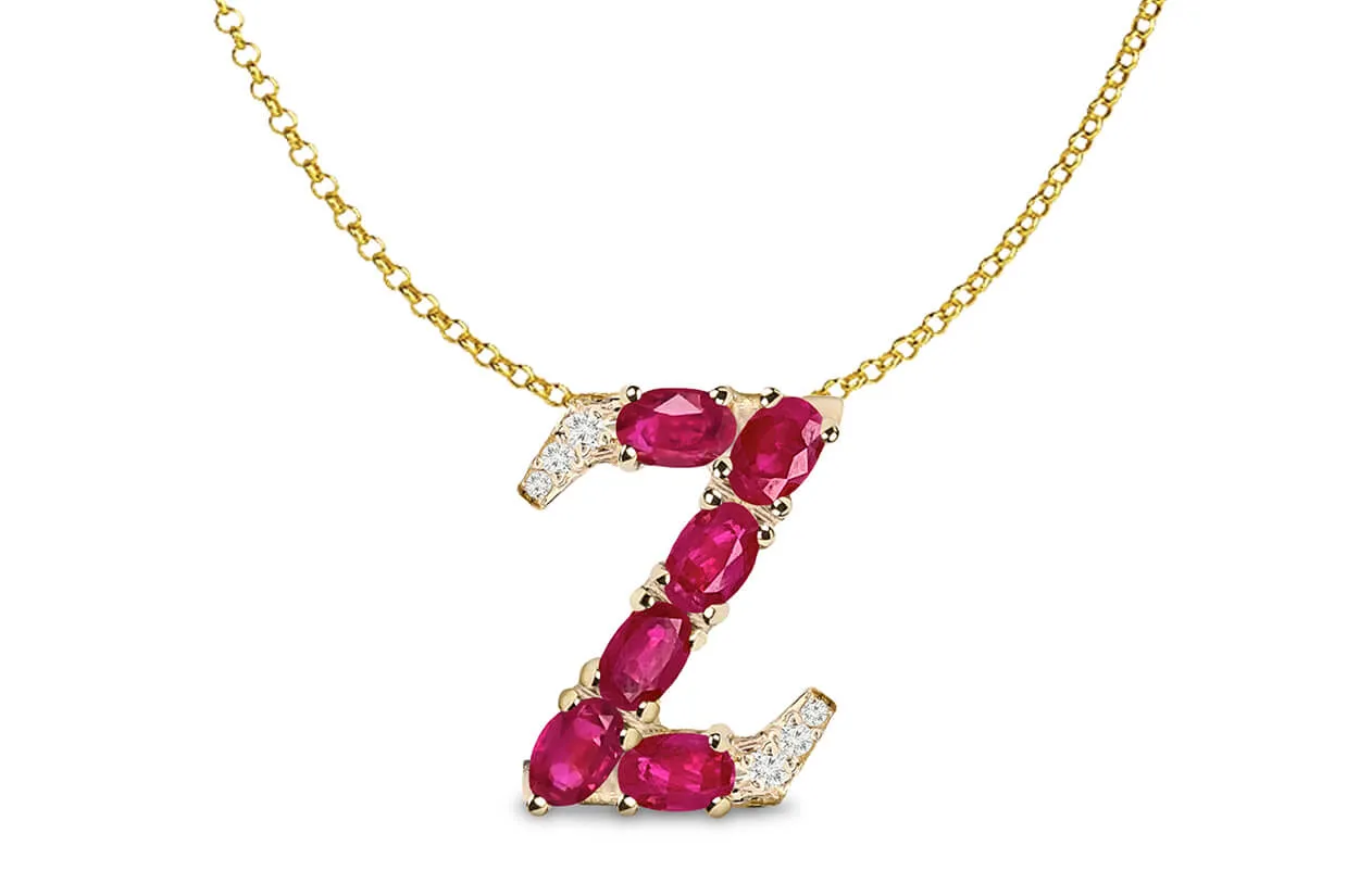 Pendant Letter Z Initial 18kt Gold