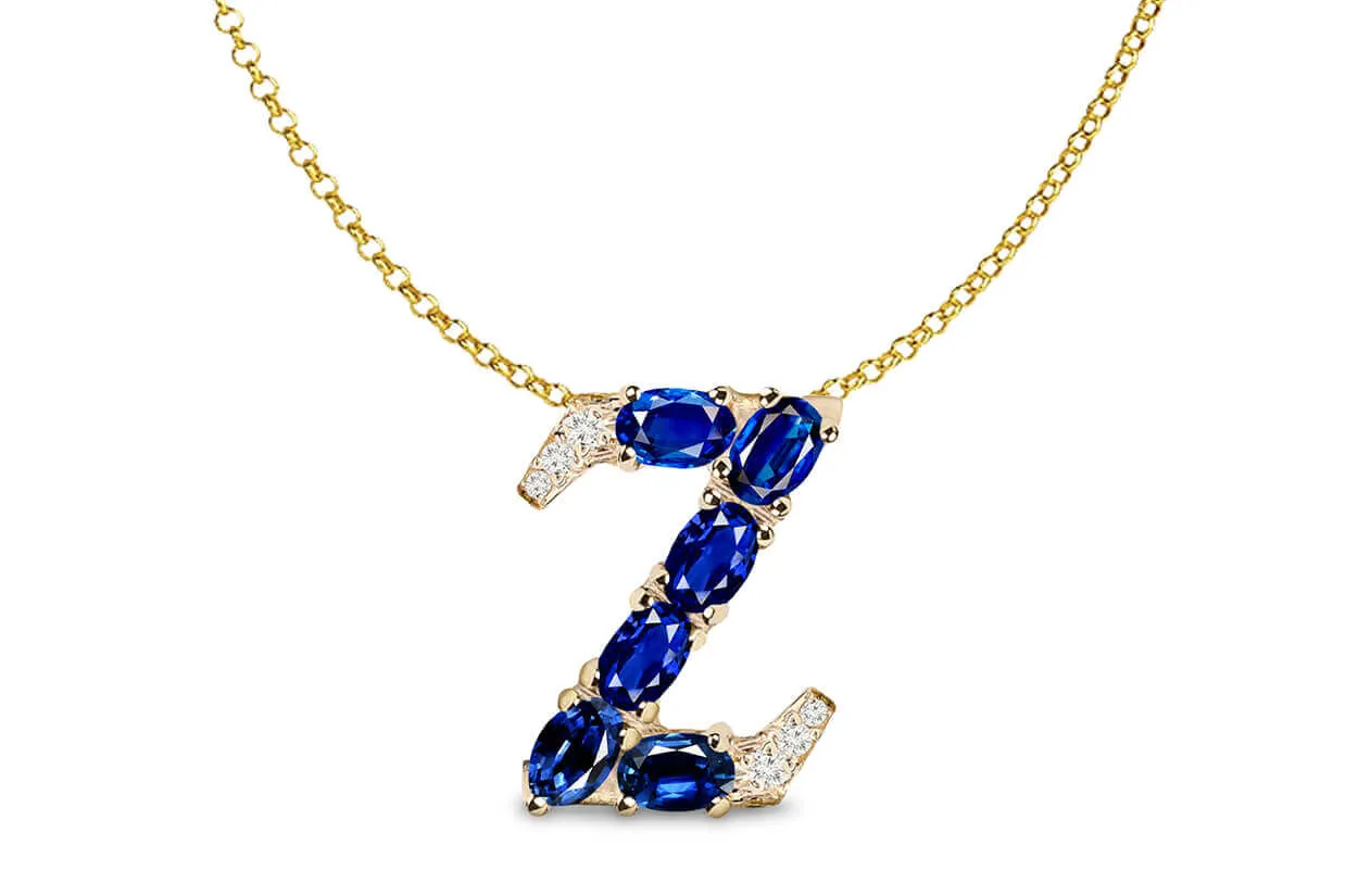 Pendant Letter Z Initial 18kt Gold