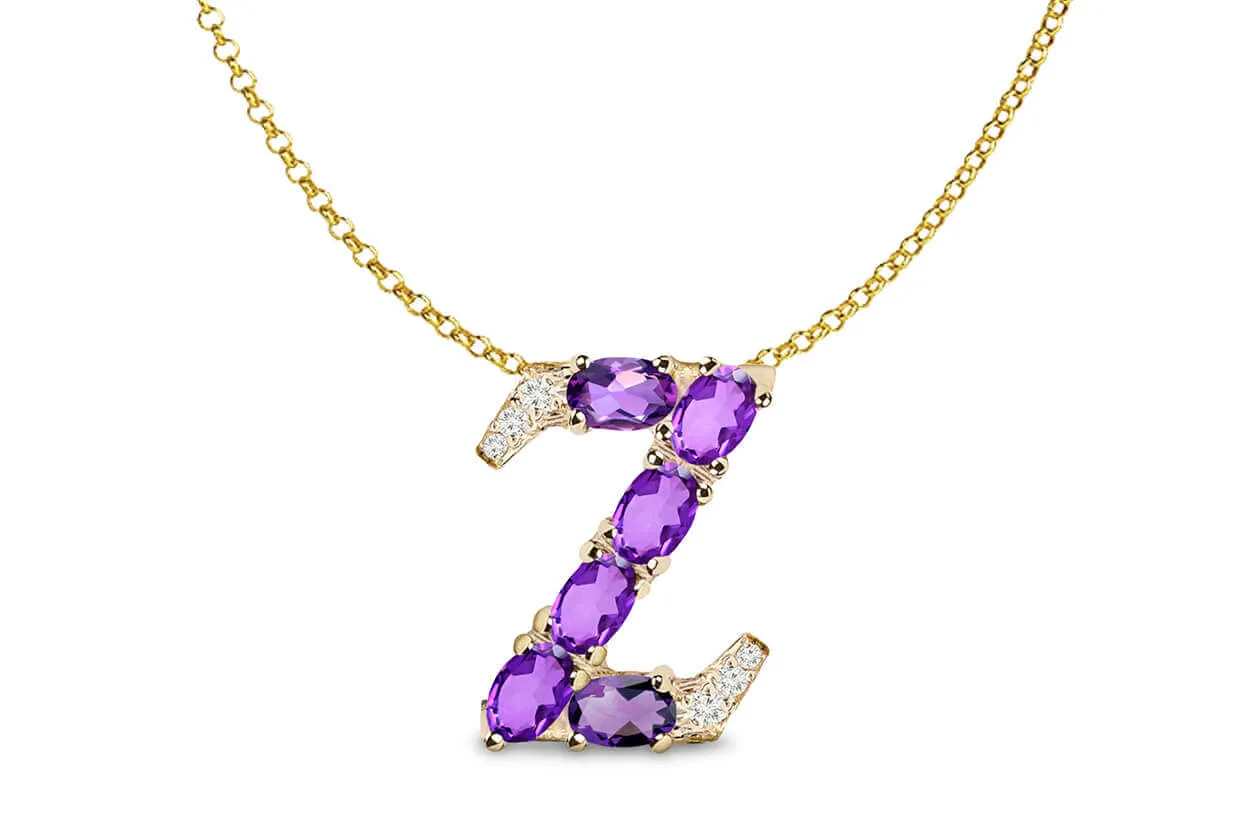 Pendant Letter Z Initial 18kt Gold