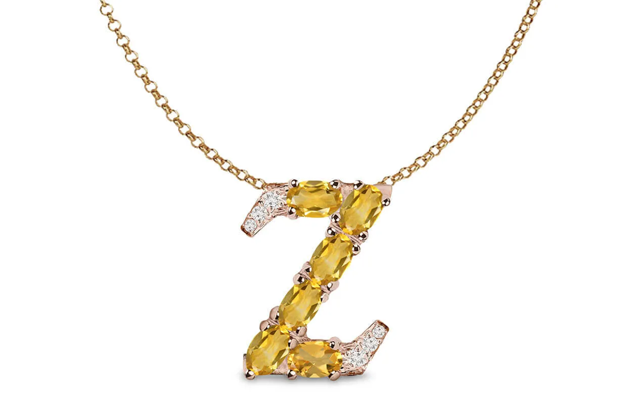Pendant Letter Z Initial 18kt Gold