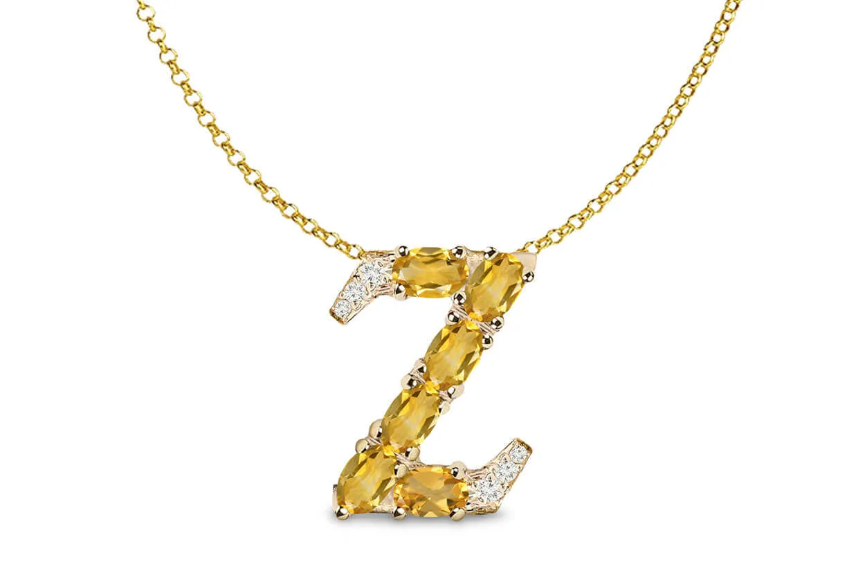 Pendant Letter Z Initial 18kt Gold