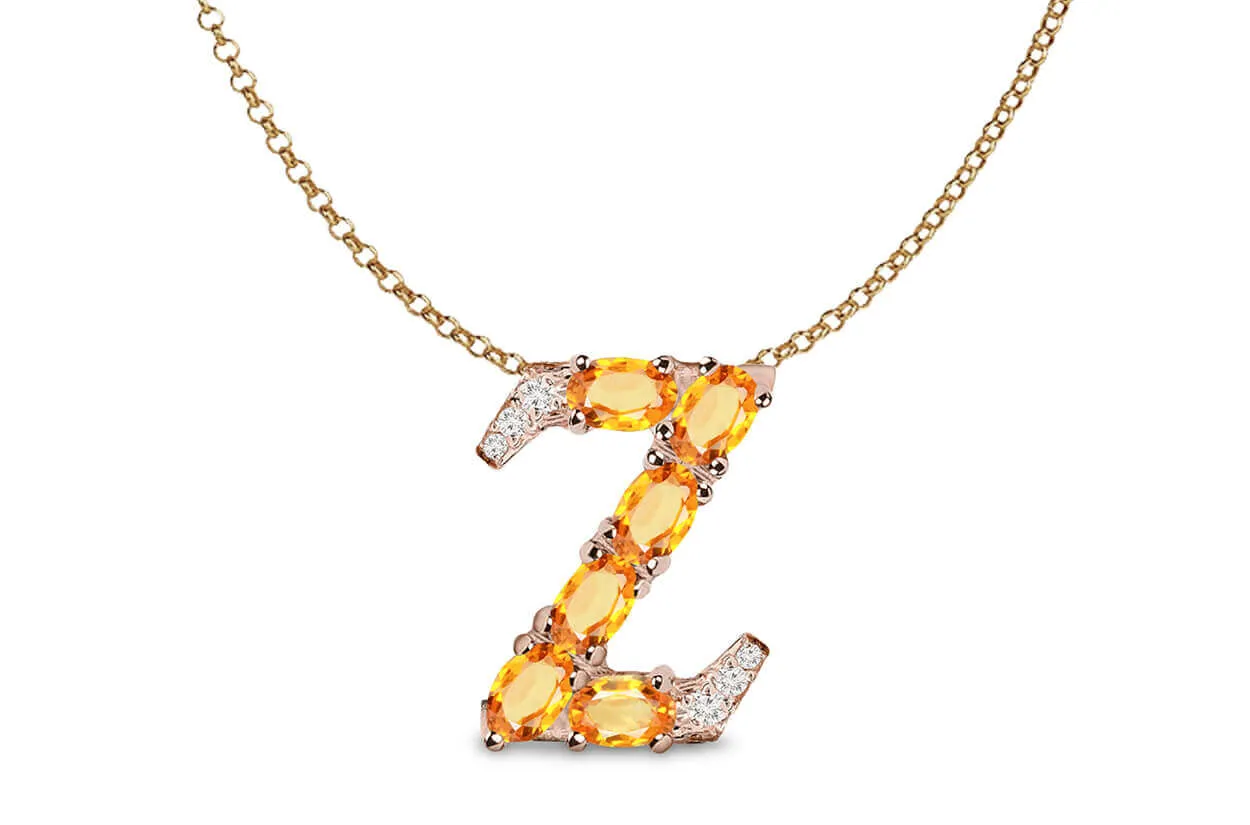 Pendant Letter Z Initial 18kt Gold