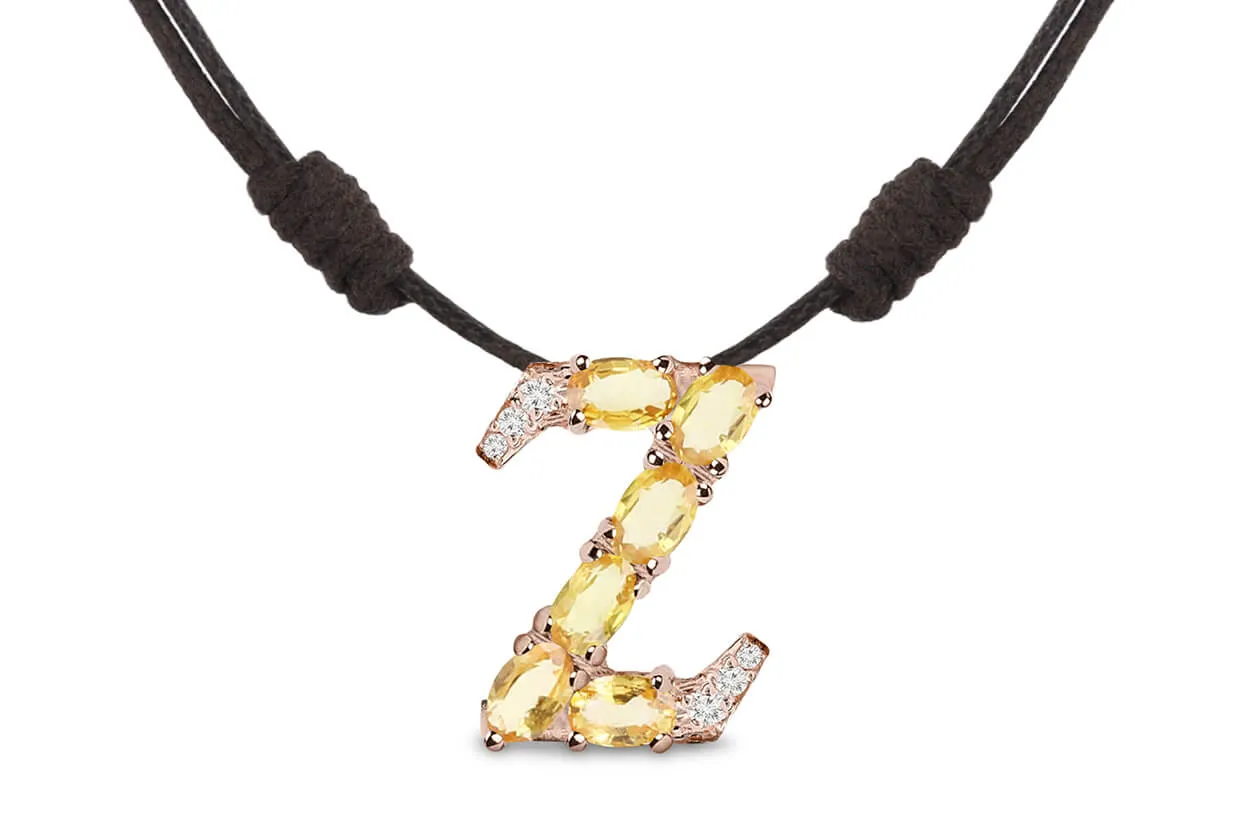 Pendant Letter Z Initial 18kt Gold