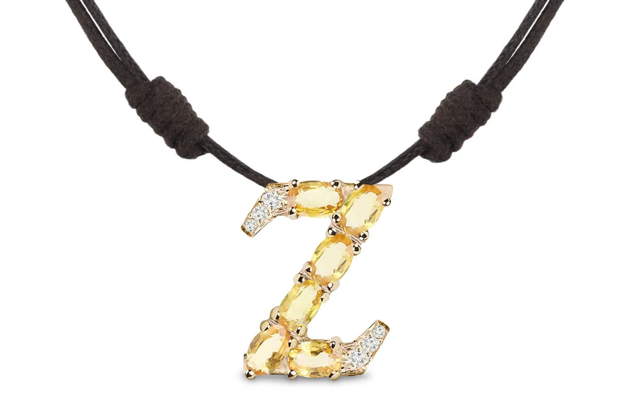 Pendant Letter Z Initial 18kt Gold