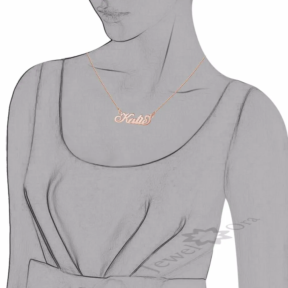 Personalised 925 Sterling Silver Necklace for Women with Custom Nameplate Pendant, Fine Jewelry Anniversary Gift