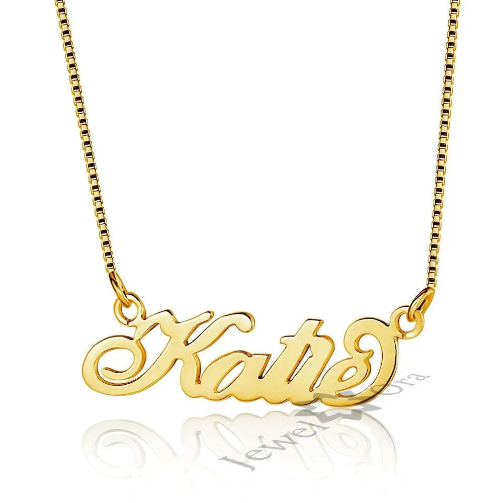 Personalised 925 Sterling Silver Necklace for Women with Custom Nameplate Pendant, Fine Jewelry Anniversary Gift