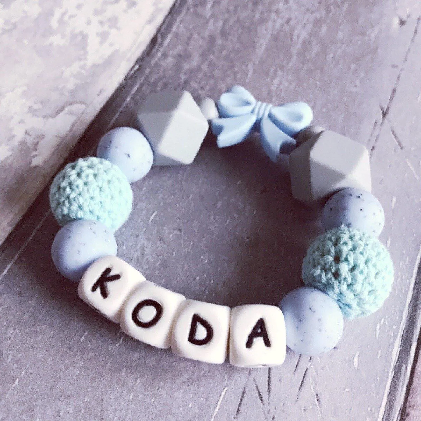 Personalised Silicone Teether with Bow