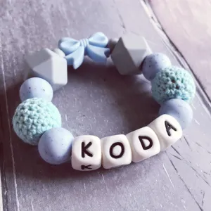 Personalised Silicone Teether with Bow