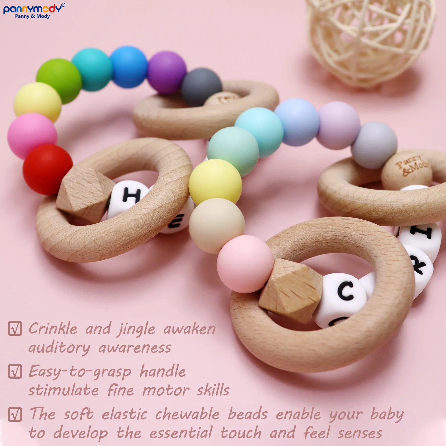 Personalize a Rattle Teether Ring