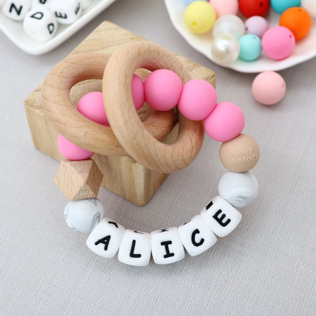 Personalize a Rattle Teether Ring