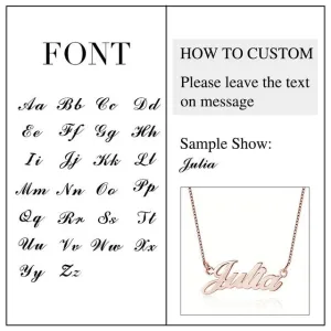 Personalized 925 Sterling Silver Name Engraved Pendant Necklace, Fashion Jewelry Gift for Women