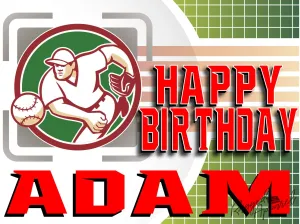 Personalized Baseball Birthday Sign