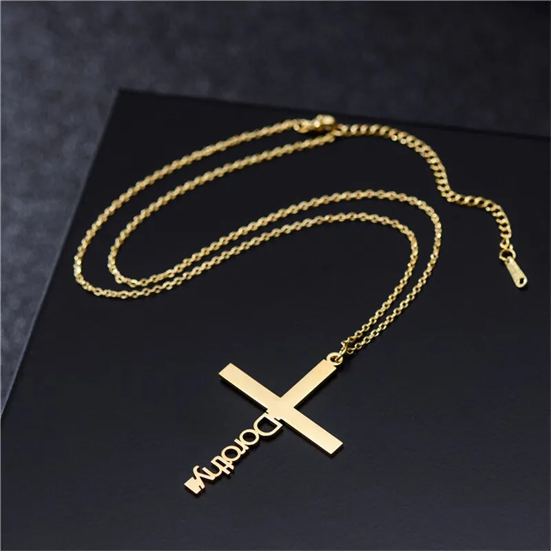Personalized Cross Name Necklace