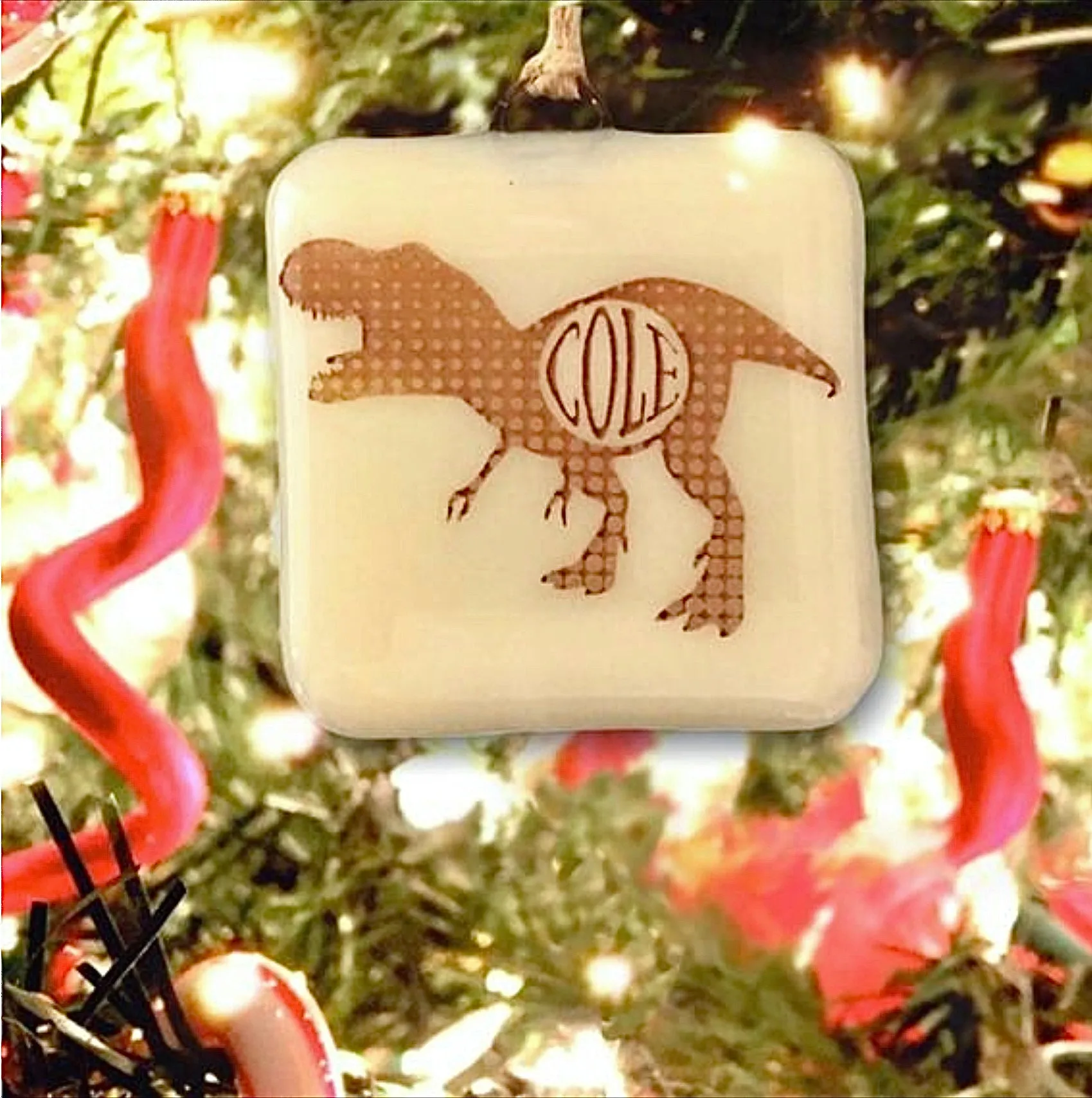 PERSONALIZED Dinosaur with Name Ornament