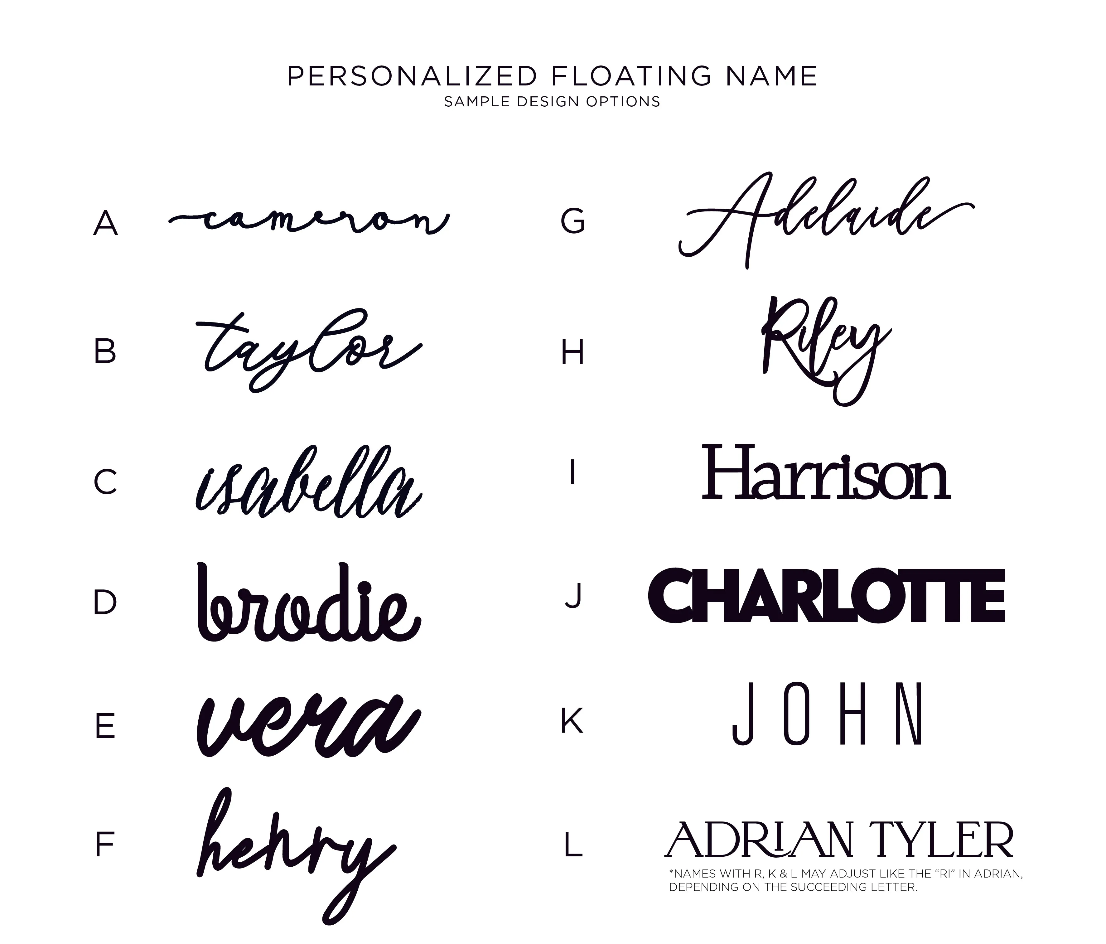 Personalized Floating Name