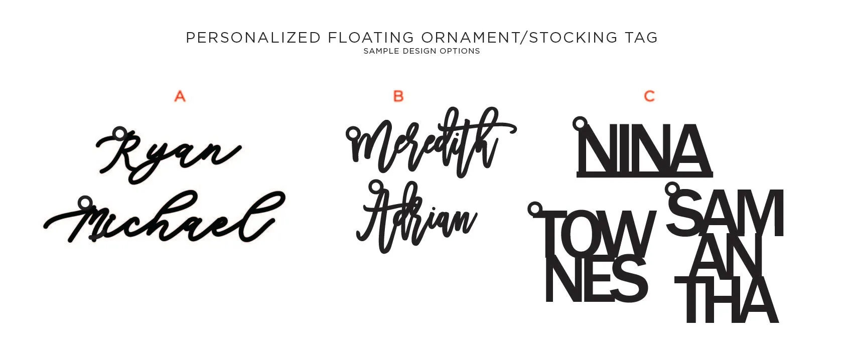 Personalized Floating Ornament/Stocking Tag