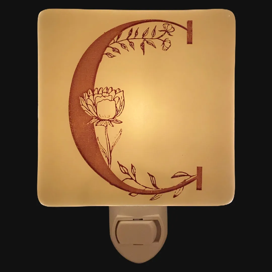 PERSONALIZED Floral Letters Initials Night Light