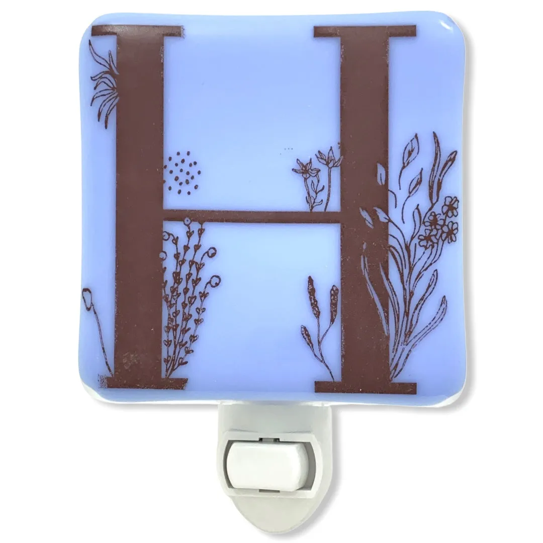 PERSONALIZED Floral Letters Initials Night Light
