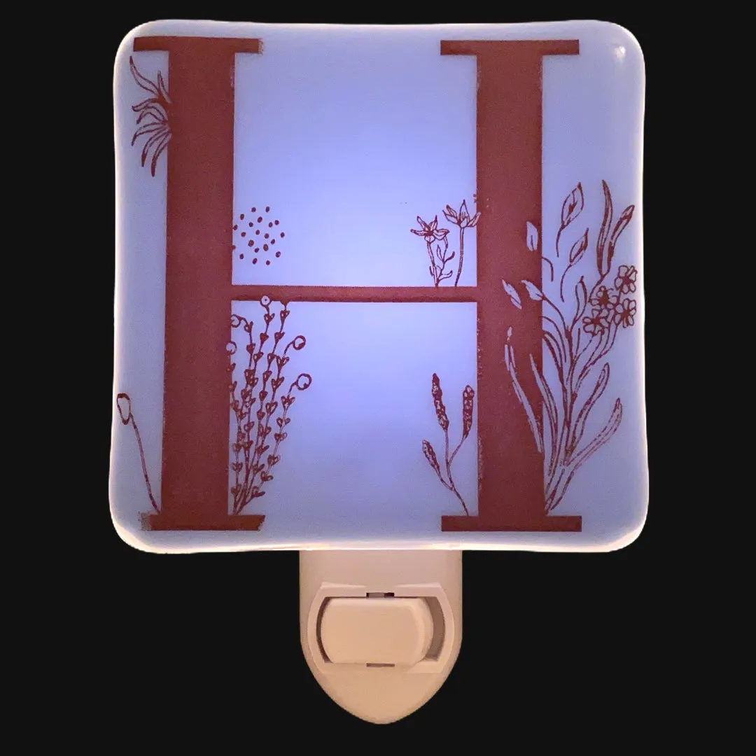 PERSONALIZED Floral Letters Initials Night Light