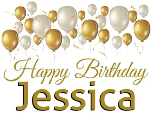 Personalized Happy Birthday Sign with Balloons