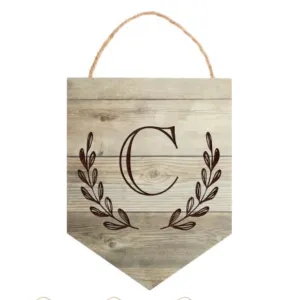 Personalized Light Faux Wood Hanging Sign