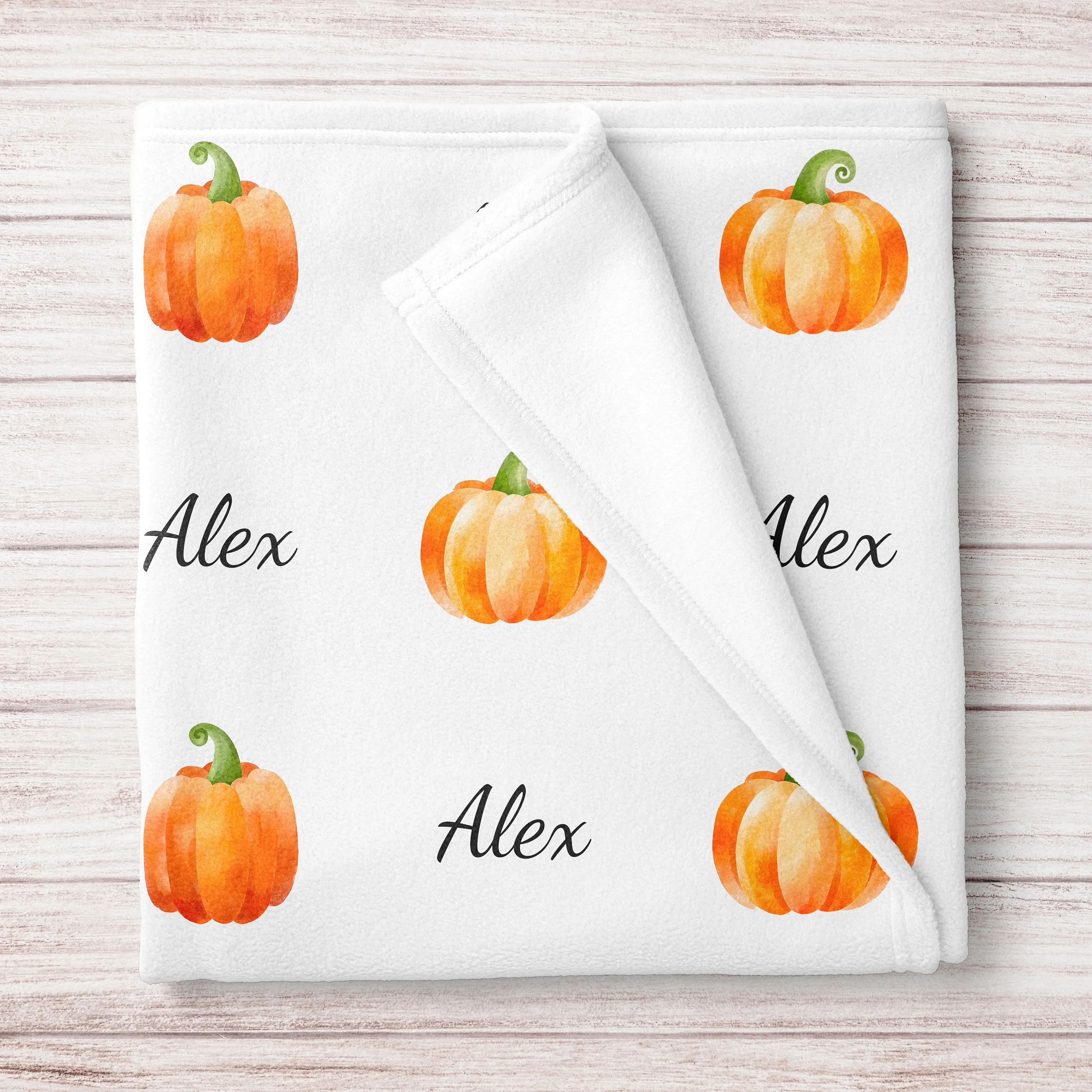 Personalized Little Pumpkin Baby Name Blanket
