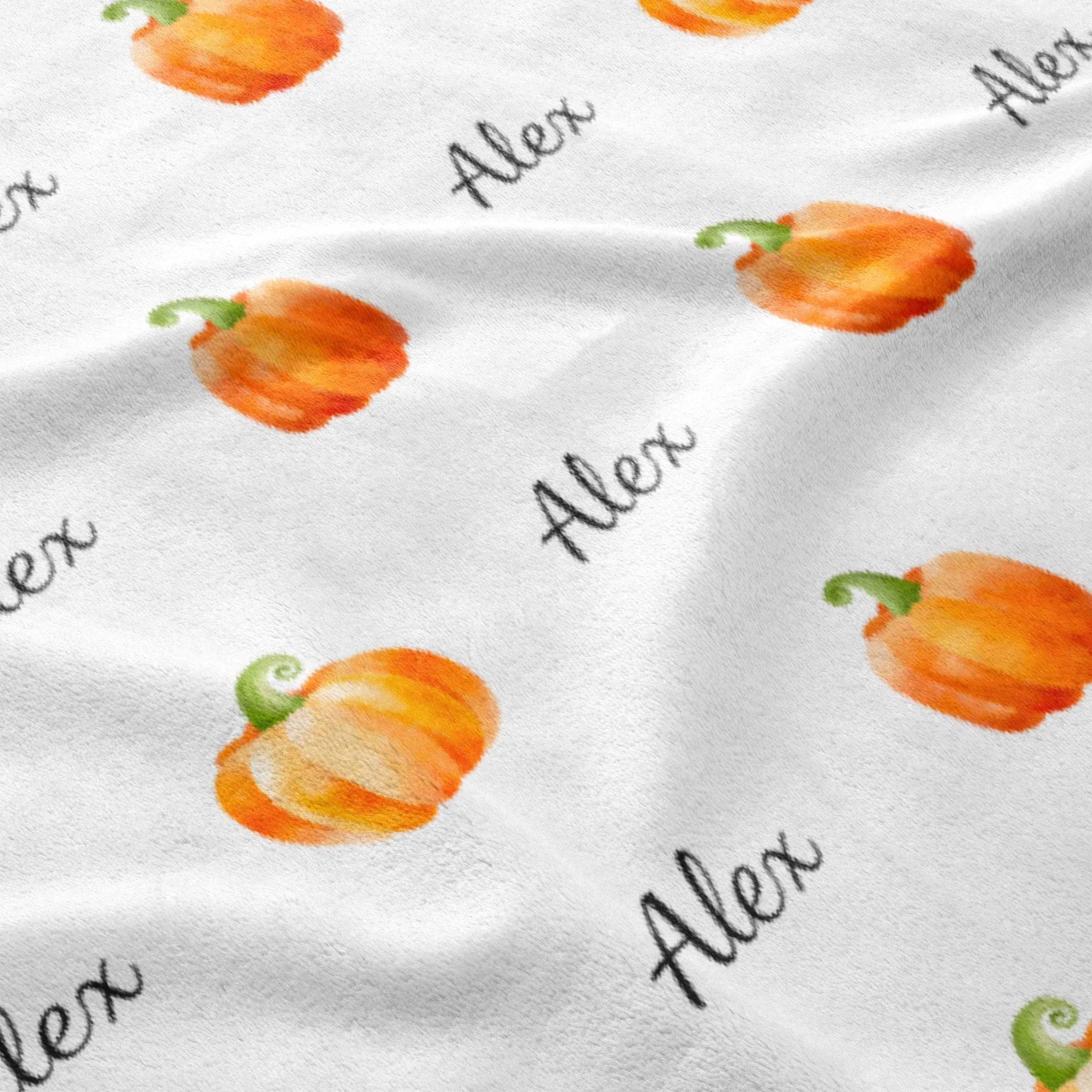 Personalized Little Pumpkin Baby Name Blanket
