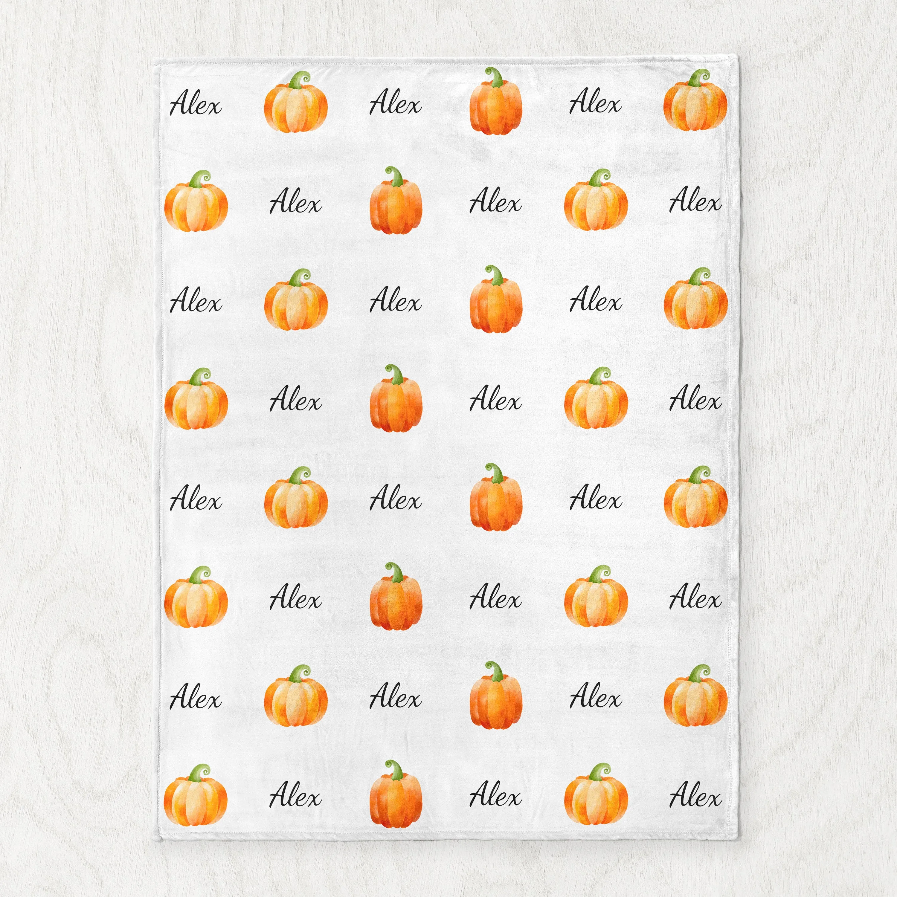 Personalized Little Pumpkin Baby Name Blanket