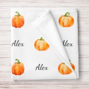 Personalized Little Pumpkin Baby Name Blanket