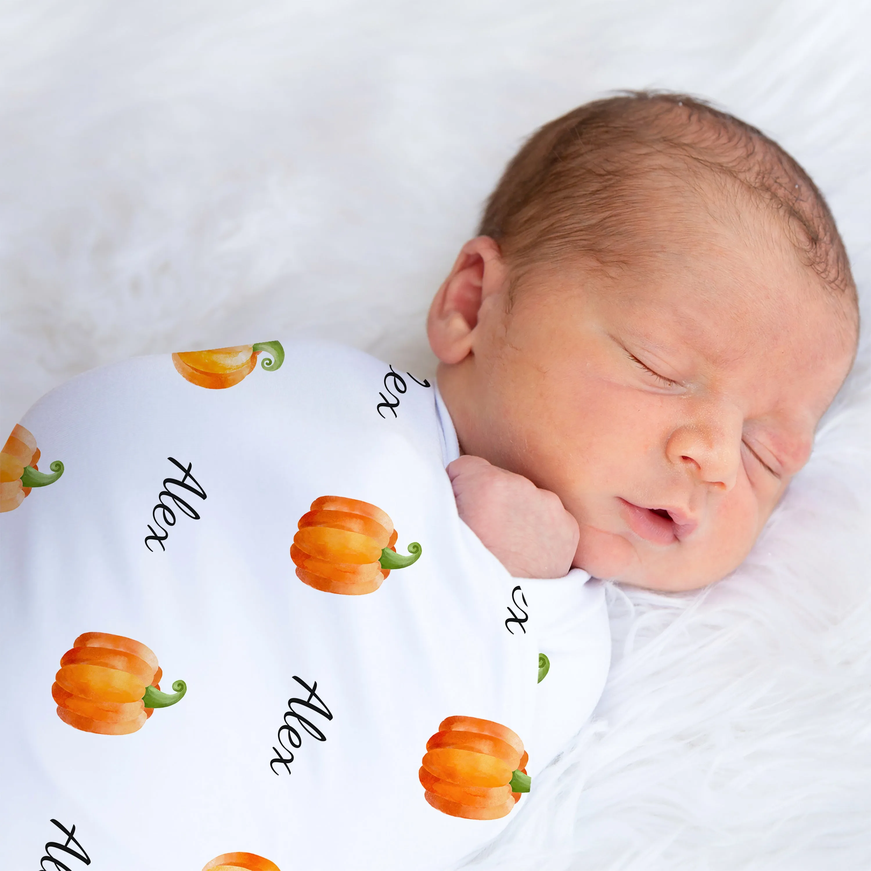 Personalized Little Pumpkin Baby Name Blanket