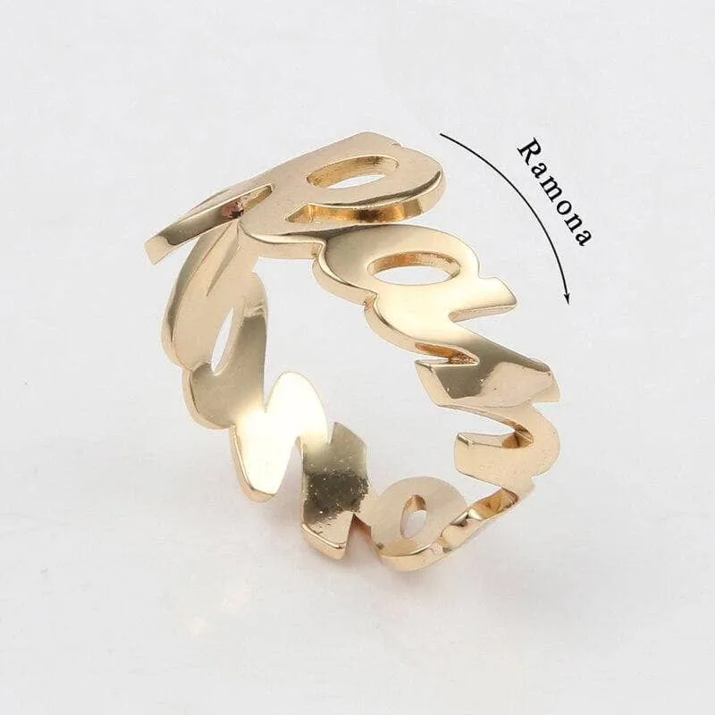 Personalized Name Ring With Heart