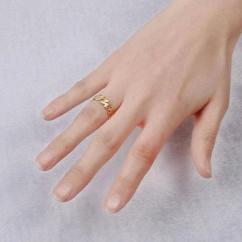 Personalized Name Ring With Heart
