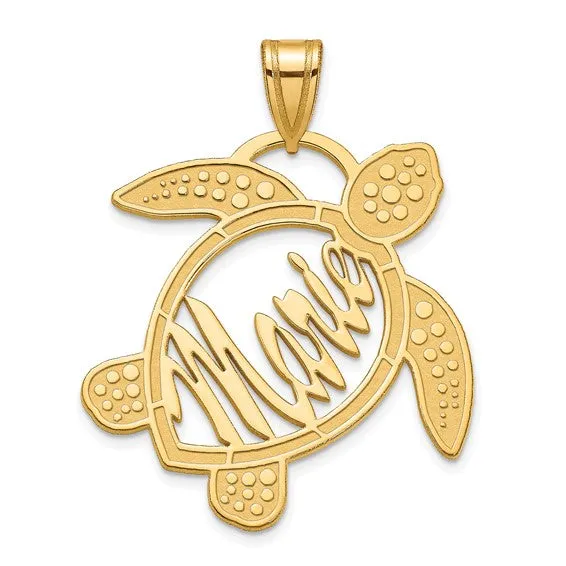 Personalized Sea Turtle with Name Pendant