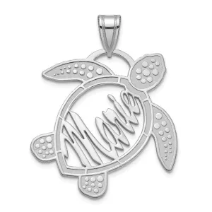 Personalized Sea Turtle with Name Pendant