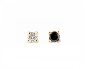 Petite Black and White Diamond Studs