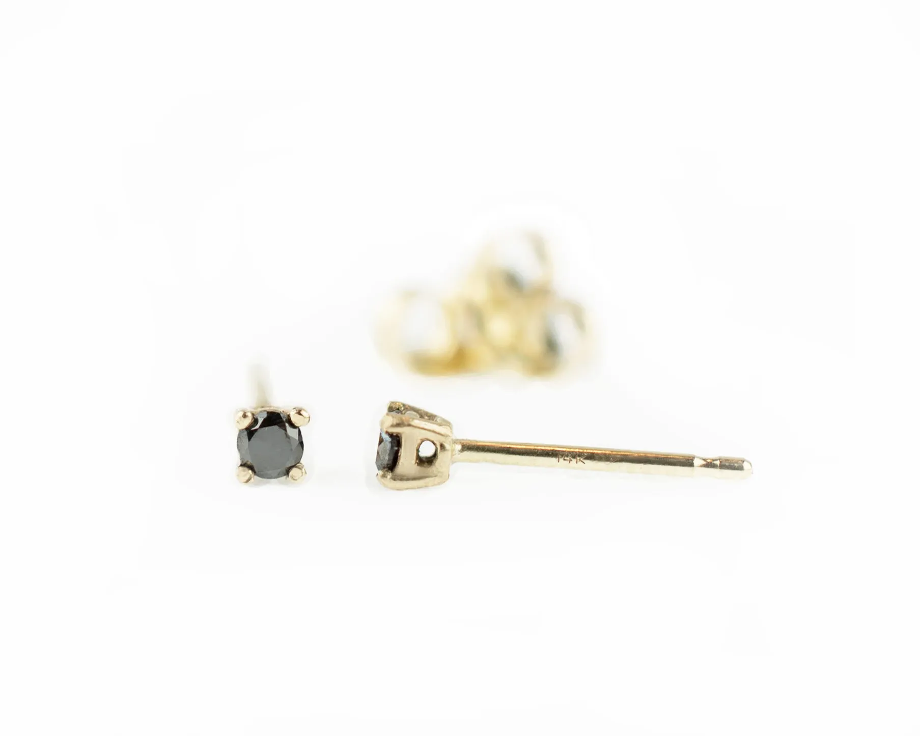 Petite Black and White Diamond Studs