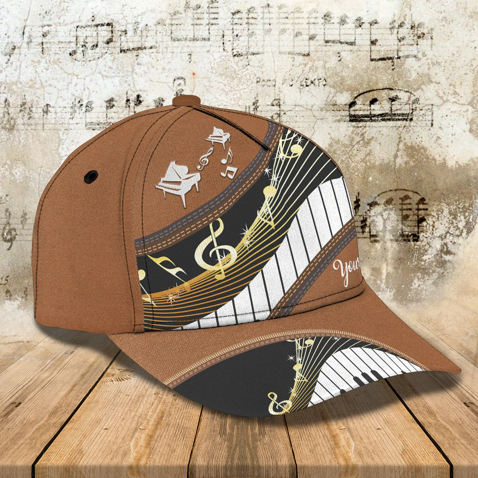 Piano - Personalized Name Cap